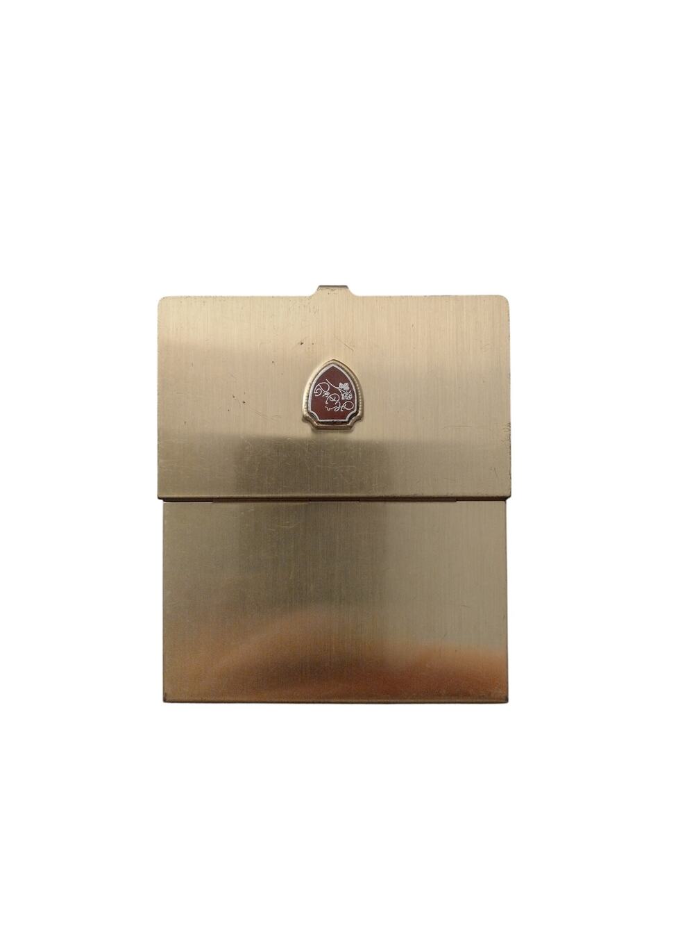 Vintage Gold Tone Card Case & Cigarette Holder - Stainless Steel Metal Wallet